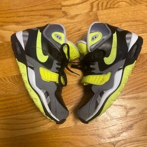 Mens Nike Air Trainer and Neon Green Athletic Shoes